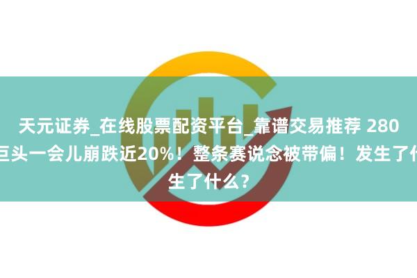 天元证券_在线股票配资平台_靠谱交易推荐 2800亿巨头一会儿崩跌近20%！整条赛说念被带偏！发生了什么？