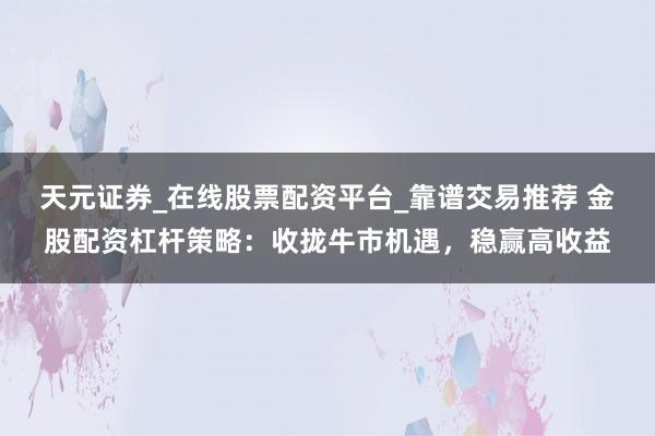 天元证券_在线股票配资平台_靠谱交易推荐 金股配资杠杆策略：收拢牛市机遇，稳赢高收益